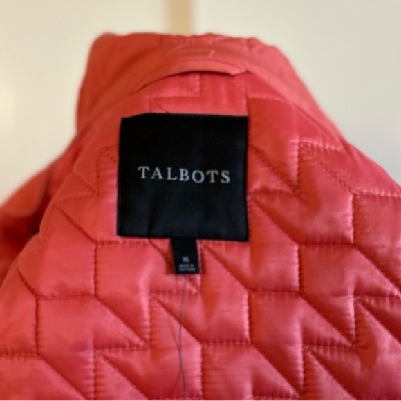Talbots double breasted quilted jacket XL in very warm red color. - Picture 2 of 5